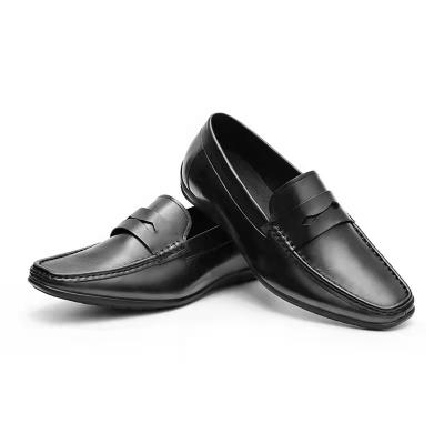 China Spring and autumn men's business breathable leisure lay first lazy shoes trim leather drive flat shoes for sale