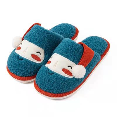 China Fashion Trend Christmas Cotton Slippers Men And Women Plush Indoor Home Slippers In Winter for sale