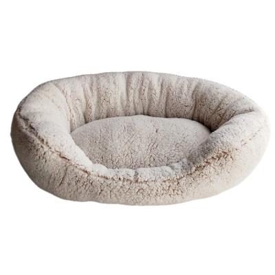 China Round Breathable Winter Plush Nest Mats Long Cat Cushion Dog Warm Pet Kennel Dog Bed for sale