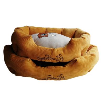 China Cat House Supplies Pet Kennel Breathable Winter Beds Cushion Plush Round Warm Dog Bed for sale