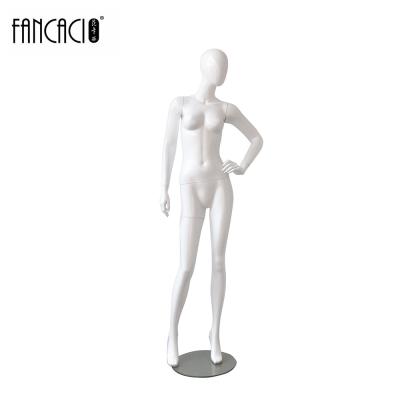 China Women Full Body Female Mannequin With Head Base White Shinning Abstract Mannequin 3166 for sale