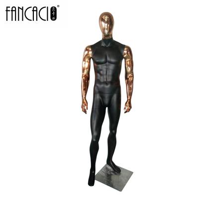 China Full Stand Ghost Body Male Mannequin With Metal Base Black Mannequin Stand Mannequin With Abstract Head for sale