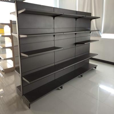 China Corrosion Protection Metal Shelf Supermarket Shelving Steel Supermarket Rack And Trolley for sale