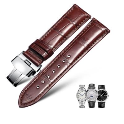 China Handmade men's 22mm soft italian genuine leather watch strap custom made chinese maufactoy leather adjustable16mm 20mm for sale