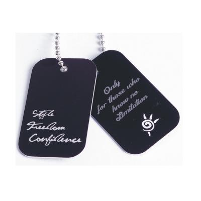 China Custom Europe Couple Anodized Black Aluminum Men Dog Tag for sale