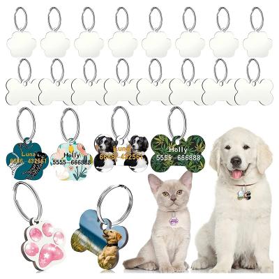 China Long Goods White Glossy Custom Sublimation Bone Shape Blank Pet Tag for sale