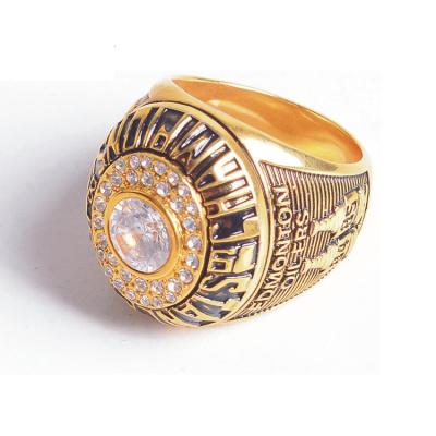 China Champion Trendy Antique Custom Diamond Mens Fashion Personality Alloy Brass Ring for sale