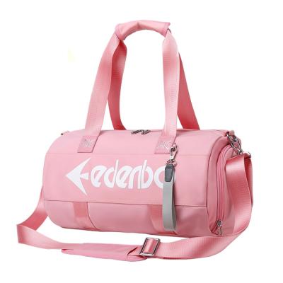 China Fashion \ Comfortable Waterproof Nylon Promotional Women \ Durable Sport Bag Custom Logo Gym Duffle Sport Team Travel Bags With Shoe Compartmemt For Girl Sport for sale