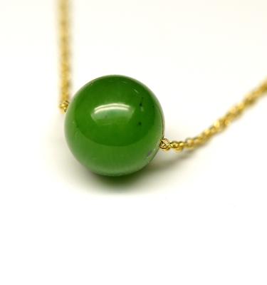 China FASHIONABLE Gold Filled Jewelry Healing Stone Gemstone Beads Necklace 14KF Green Jade for sale