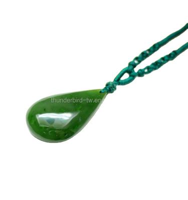 China CLASSIC Wholesale Jewelry Teardrop Natural Genuine Green Pendant Jade Necklace for sale