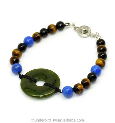 China Natural Gemstone Jade Tiger Eyes Lapis Lazuli Bracelet Feng Shui Beads Healing Stones FASHIONABLE Healing for sale