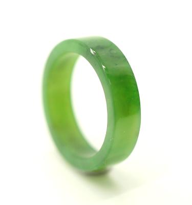 China Wholesale Natural Jade Green Jade Band Ring 6mm Flat Ring Factory Manufacturer Jewelry Band Ring for sale