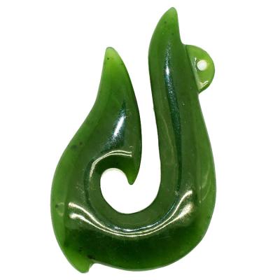 China MAORI Professional Supplier Engraved Hook Jadeite Jade Pendant Green Nephrite Jade for sale