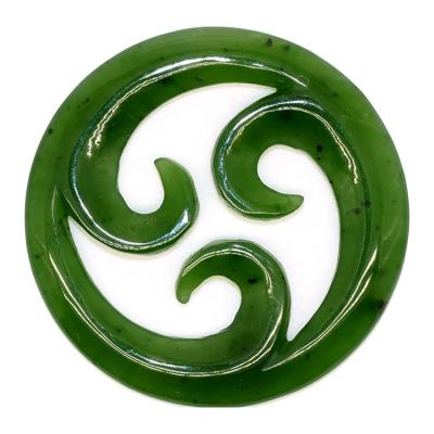 China Natural Jade Stone Green Nephrite Pendant Engraved New By MAORI Top Quality Design for sale