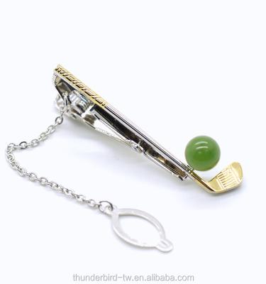 China Wholesale Men Jewelry Manufacturer Wholesale Men's Golf Tone Plated Alloy Gold Two Tone Link Clip Clip Genuine Jade for sale