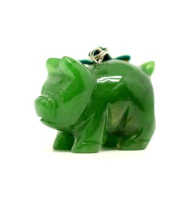 China Chinese Green Jade Charm Chinese Zodiac Animal Zodiac Pig Pendant 12 for sale