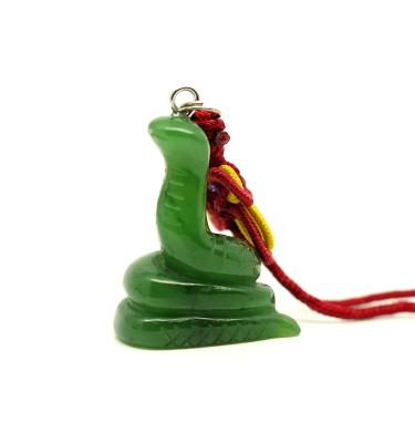 China Chinese Green Jade Chinese Zodiac Animal Zodiac Snake Pendant Charm 12 for sale