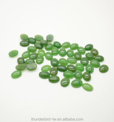 China Nephrite Jewelry Making Loose Gemstone 6x8 Mm High Quality Oval Natural Green Nephrite Jade Cabochon for sale