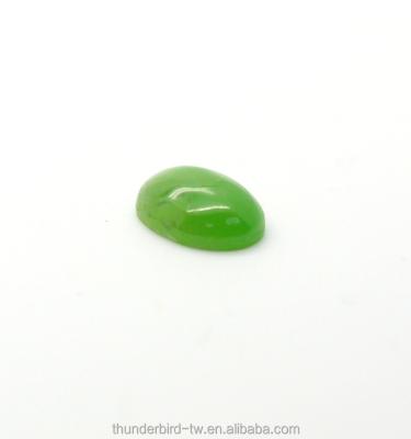 China High Quality Loose Nephrite Gemstone 8x10mm Oval Natural Green Nephrite Jade Cabochon for sale