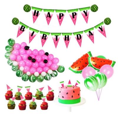 China Latex Watermelon Party Ideas Happy Birthday Banner Baby Shower Watermelon Birthday Party Supplies Themed for sale