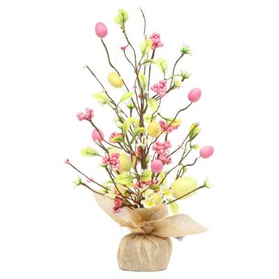 China Fabric Top Selling Delicate Decor LED Easter Spring Summer Ornaments Egg Light Tree Tree for sale