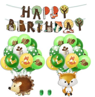 China Latex Balloons Safari Happy Birthday Banner Jungle Safari Birthday Party Supplies Latex Jungle Theme Party Supplies for sale