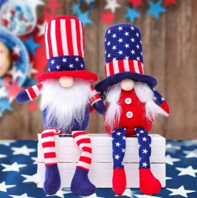 China 4th July Creative Doll Holiday Faceless Decor Fabric Independence Day Decoration Gnome Dwarf Faceless Doll Pendant for sale