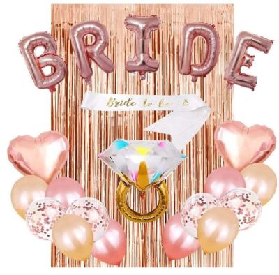 China Latex Amazon Bride To Be Bachelorette Party Rose Gold Bachelorette Party Decorations Kit Bridal Shower Balloon Sash Supplies for sale