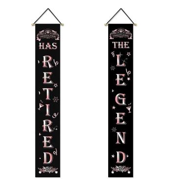 China Rose Gold Retirement Party Porch Hanging Sign Hanging Banner for Retired Party Indoor Outdoor Party for sale