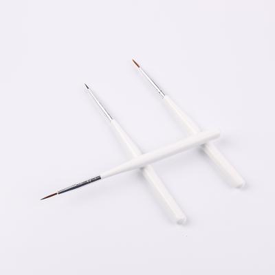 China Finger Nail Beauty 3PCS White Plastic Handle Crescent Nail Painting Pen 3D Tips Acrylic Brush Polish for sale