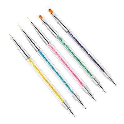 China China Manufacturer High Quality Durable 5pcs Set Handle Doubleends Acrylic Nail Art Dotting Pens for sale