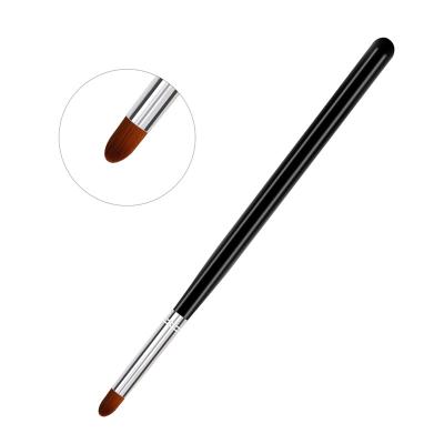 China Nail Art Beauty Salon Cheap Sale Black Wood Handle Poly Hard Gel Brushes Japan Square for sale