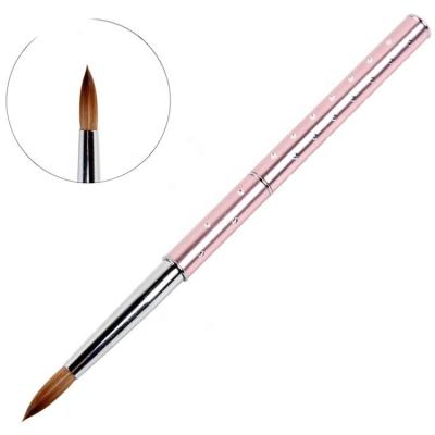 China 100% Professional Nail Art Kolinsky Hair Rainbow Nail Gel Brush Nail Art Tools Pen Acrylic Metal Nail Brush 10 for sale