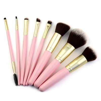 China Angular Blush Colorful Wooden Makeup Brush Small Luxury Professional Makeup Brushes for sale