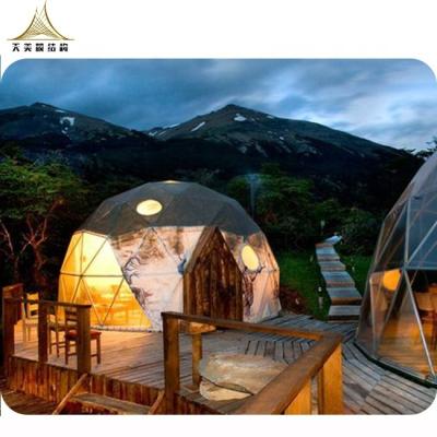 China Hot Selling Style Life Waterproof Luxury Tourism Hotel Flame Retardant Heat Insulation UV-Resistance Round Dome Tent With Outdoor Skylight Tent for sale