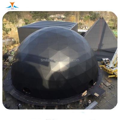 China UV-resistant steel frame 1 bedroom black eco fabric pvc fabric outdoor geodesic dome hotel tent for sale