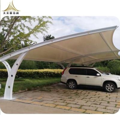 China High Quality Steel Mental Car Parking Awning Heat Insulation Waterproof Flame Retardant Membrane Parking Canopy Heat Insulation UV-Resistance Shade for sale