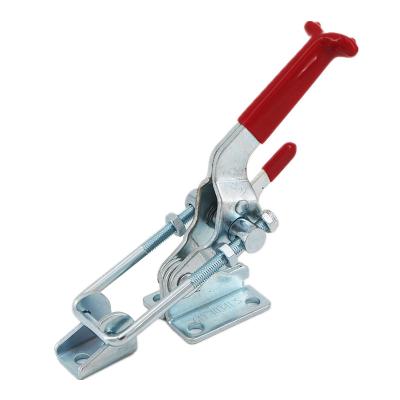 China 880kgs Holding Capacity Industrial Toggle Clamps Clamp 40341S Quick Release Anti-Slip Red Horizontal Hand Tool With Self Lock Device for sale