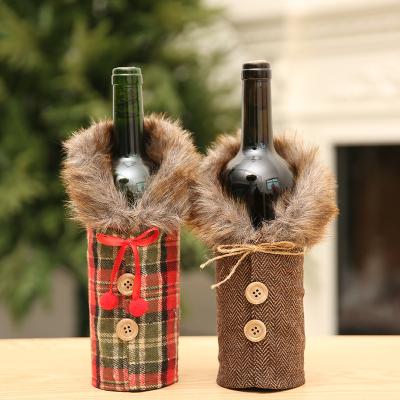 China Christmas Wine Bottle Covers Decoration Bottle Bag Wholesale Christmas Wine Bottle Cover For Christmas for sale