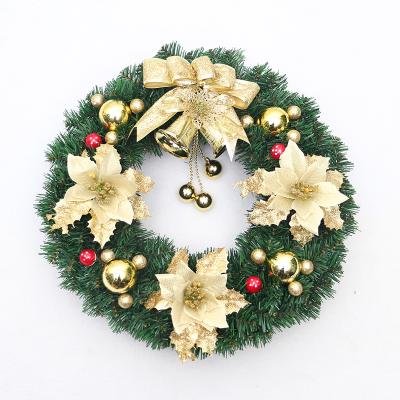 China Christmas Wreath With Lights Hanging Door Christmas Decoration Artificial Pre Lit Christmas Wreath With Lights for sale