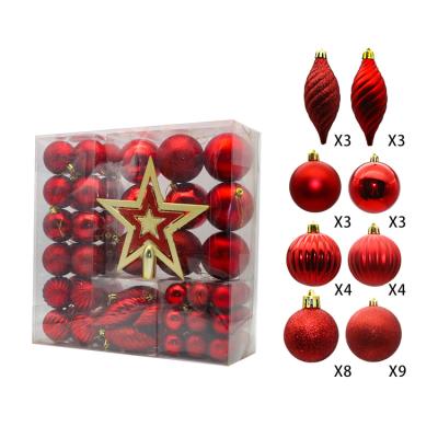 China 2020 Large Christmas Ornament Set Giant Christmas Balls 70PCS Customized Large Christmas Ball Decoration for sale