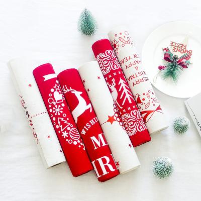 China Wholesale Custom Cotton Christmas Table Runner Farmhouse Party Table Decoration Christmas Table Cloth Runner for sale