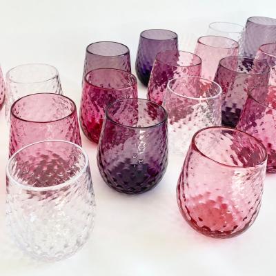 China Empty Glass Candle Cups Coloful Home Water Glass Cup Candle Jars Container Candle Cups for sale