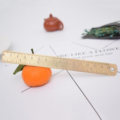 China New Retro Mini Creative Copper Ruler Student Ruler Drawing Tool 15CM Copper Scale for sale