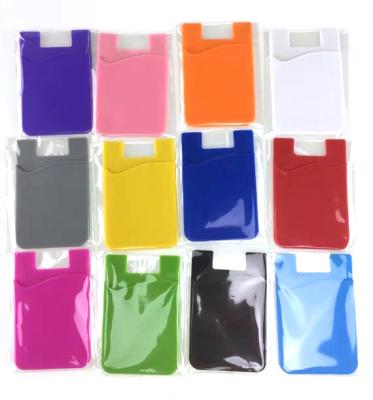 China NATIONAL Wholesale Custom Sticker Silicone Mobile ID Credit Cell Phone Card Holder for sale