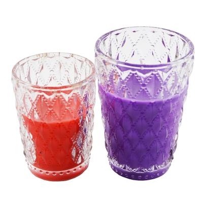 China Home Decoration Red Soy Scented Scented Candles With Crystal Glass Jar for sale