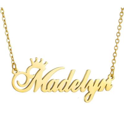 China Custom Name New Europe and America Fine 18K Gold Plated Personalized Necklace Link Chain Jewelry Necklace For Women for sale