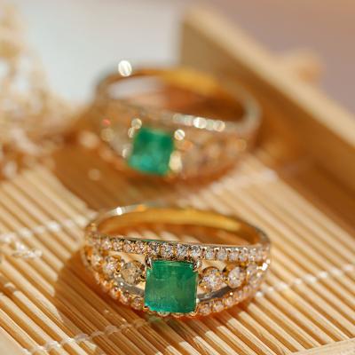 China Romantic Rings For Women Jewelry Opp Bag 925 Sterling Silver Wholesale Vintage Luxury Pure Gemstone Zircon Engagement Green Europe for sale