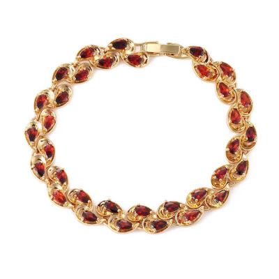 China Fashionable High Quality Ruby Chain Jewelry Gold Handmade Bangle Bracelet Designs Latest For Women for sale