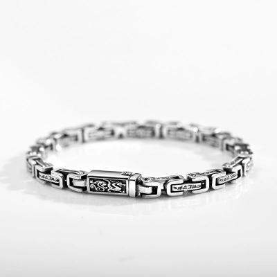 China Thai Silver Jewelry Luxury Men's Bracelets Jewelry Trendy Retro Hip Hop Men's Fashion Hot Sale Bracelets for sale